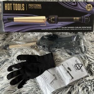 HOT TOOLS - 1.25” tapered curling iron/wand. Heats to 430 degrees. New in pkg.